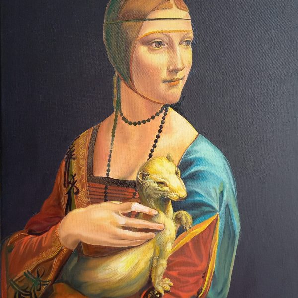 kobieta z gronostajem